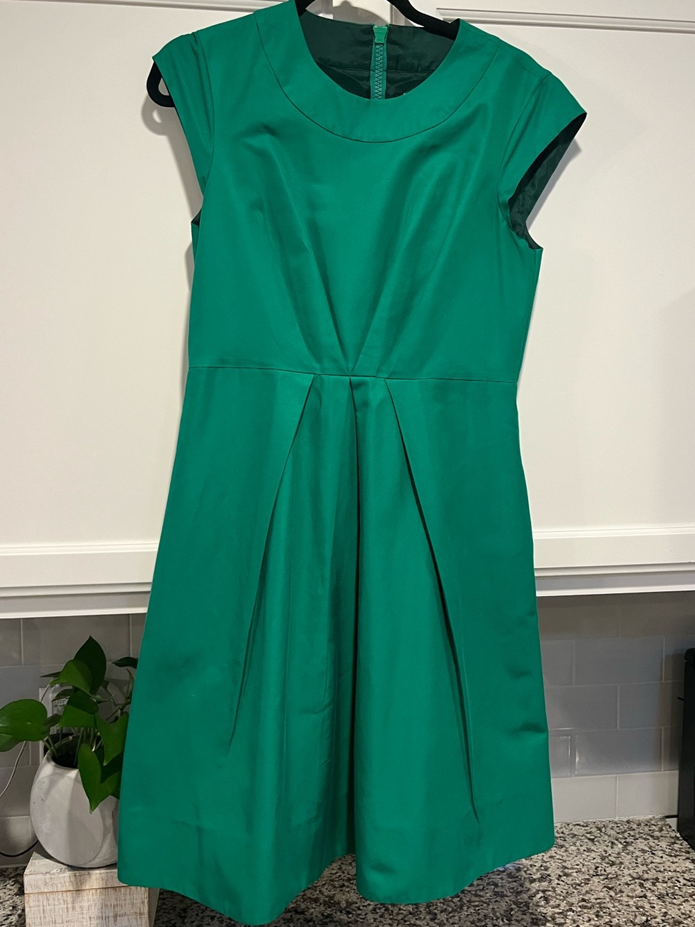 kate spade Emerald Green Cap-Sleeve Fit & Flare Dress